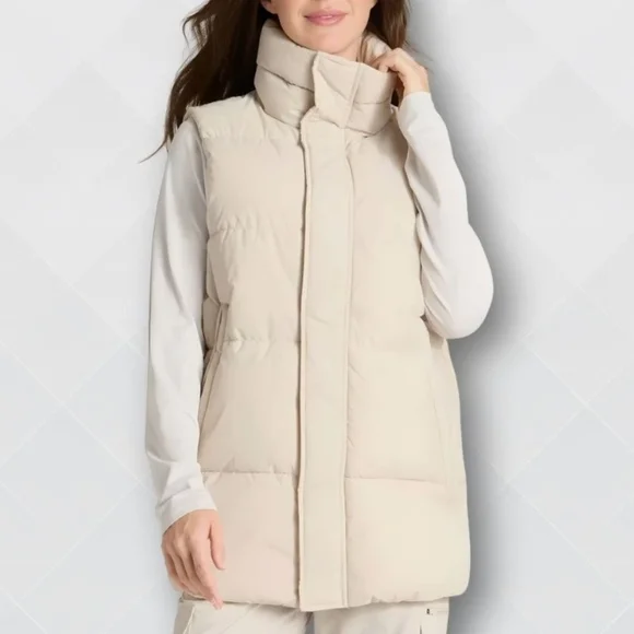 All in Motion Women’s Long Puffer Vest • Off White - Picture 4 of 6
